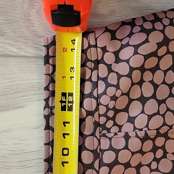 Ann Taylor Loft 4 Petite Silk Blend Brown Pink Polka Dot Pencil Career Skirt - Picture 4 of 5